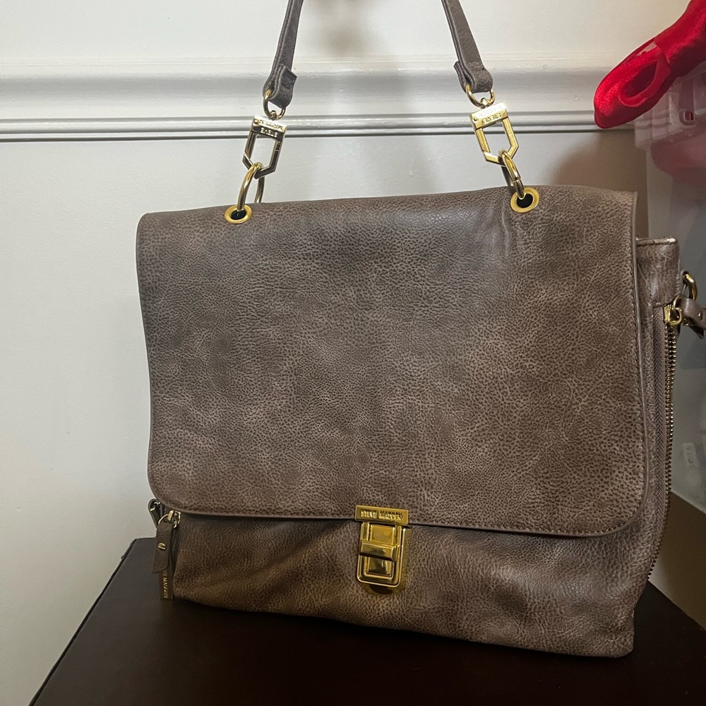 Steve Madden Brown Leather Messenger Bag